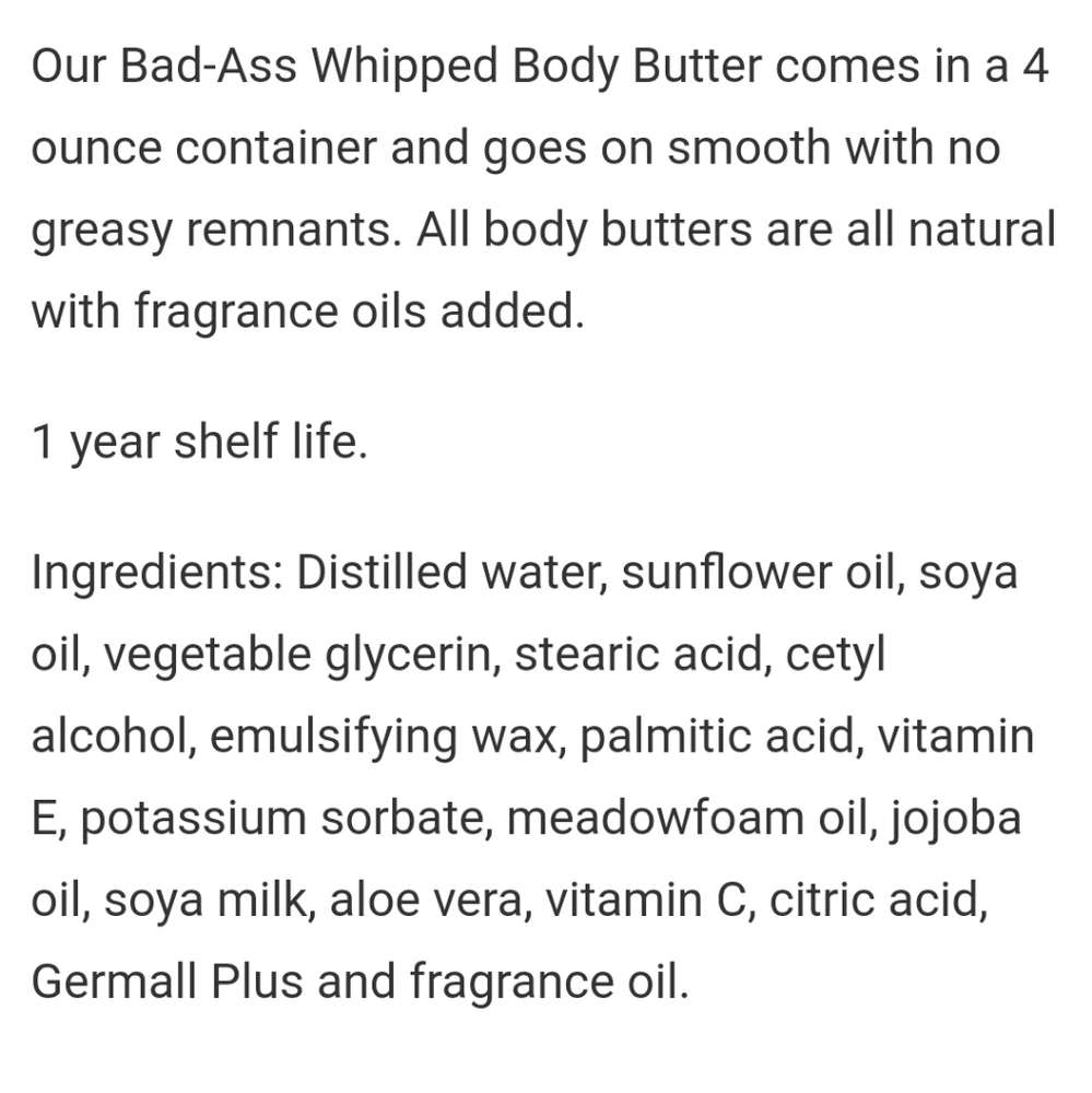 Bad-Ass Whipped Body Butter 4 ounces - Picture 8 of 14